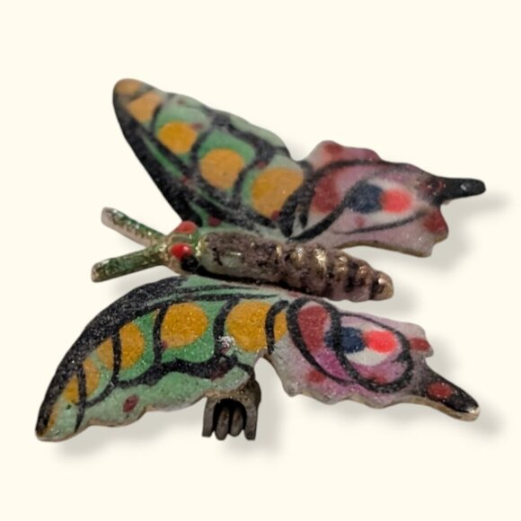 (2/$20) Vintage Sugared Butterfly Brooch - Picture 2 of 6